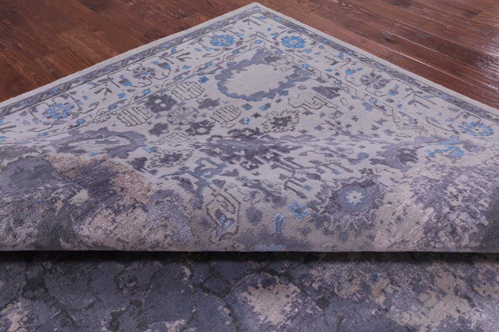 Fish Design Wool and Silk Modern Hand Knotted Rug9' 11" X 14' 0"- Q7245
