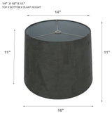 16" Suede Hardback Lamp Shade, Gray