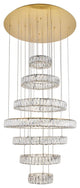 Madeleine Integrated LED Light Gold Chandelier Clear Royal Cut Crystal