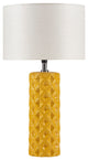 510 Design Macey Geometric Ceramic Table Lamp, Yellow