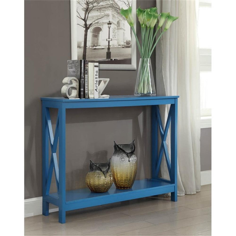 Convenience Concepts Oxford Console Table in Blue Wood Finish