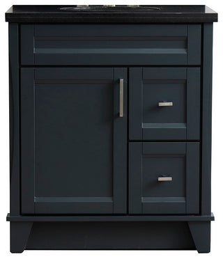31" Single Sink Vanity, Dark Gray Finish With Black Galaxy Granite