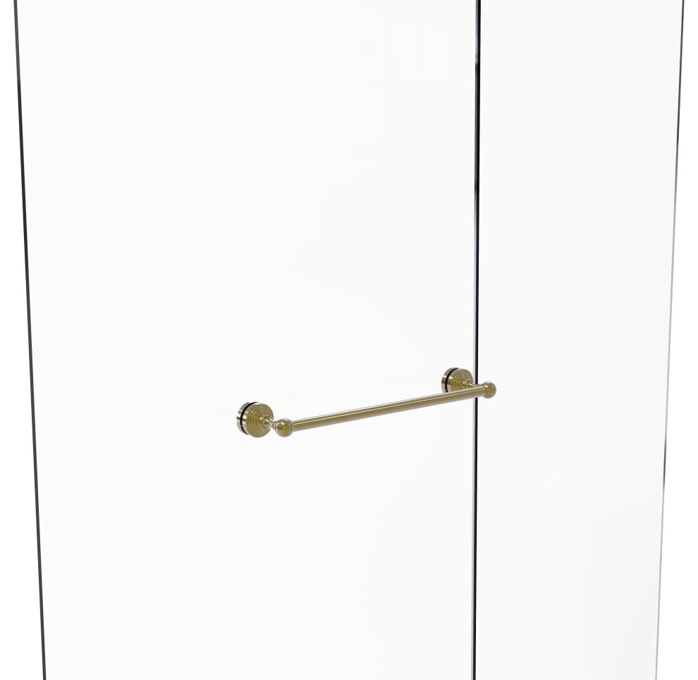 Waverly Place 18" Shower Door Towel Bar, Unlacquered Brass