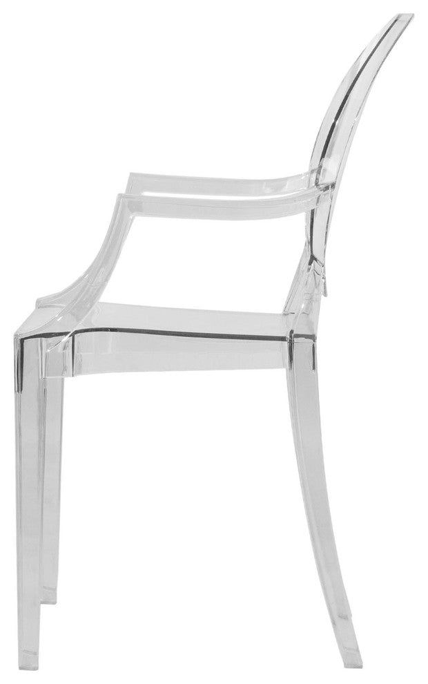 LeisureMod Carroll Modern Acrylic Dining Side Chair, Clear