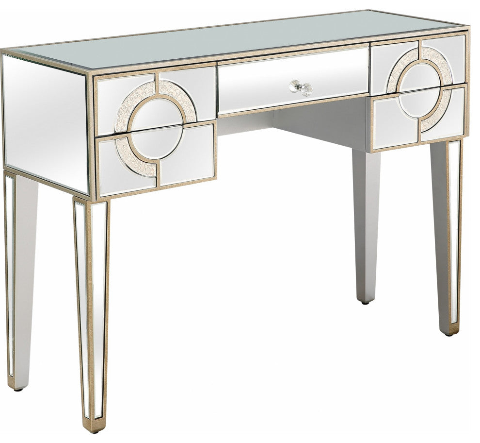 Antiqued Crystal Console Table