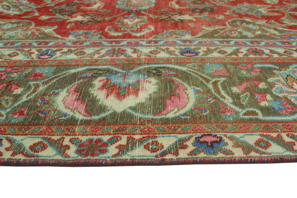 Vintage Distressed Markell Red Rug
