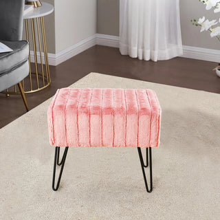 Serenta Super Mink Ottoman, Peach Echo, 19''x13''x17''