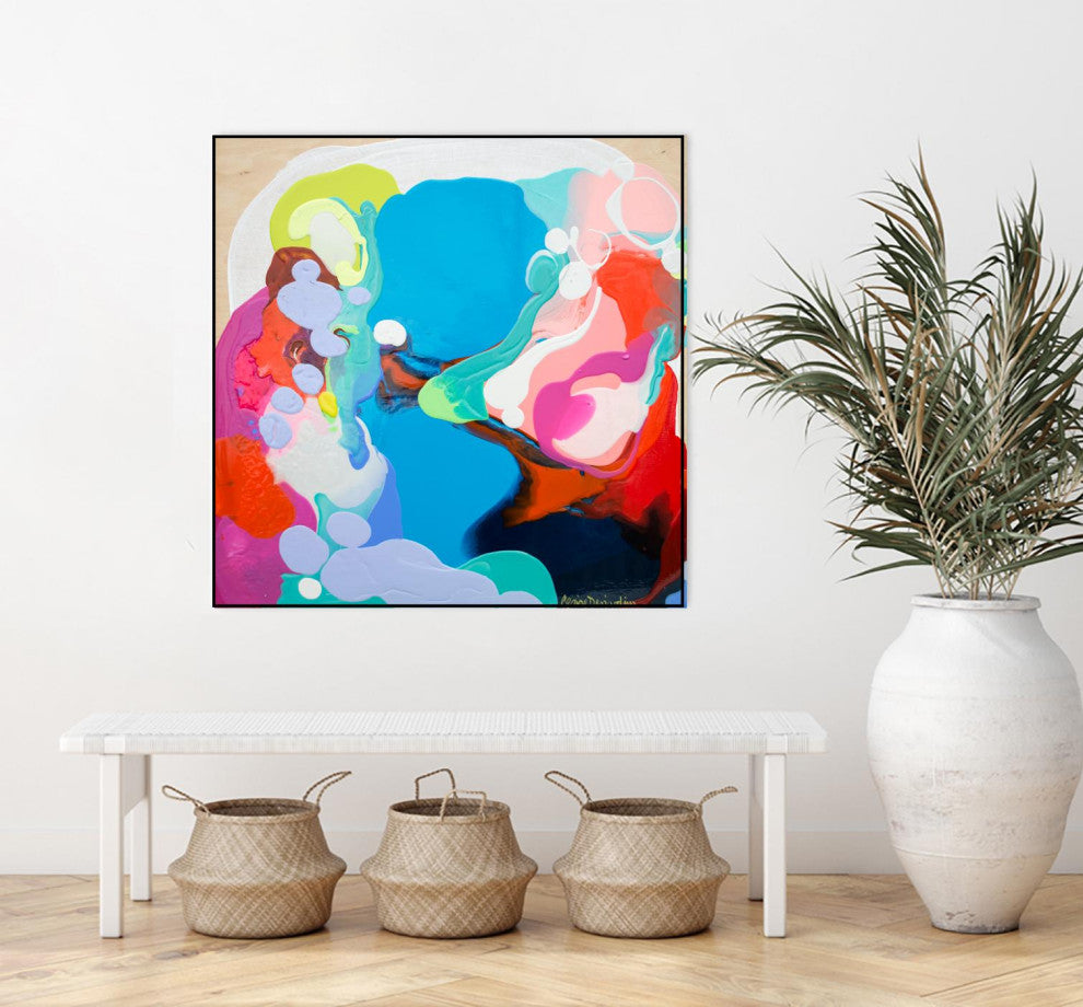 "Traveling back in Time" Framed Canvas by Giant Art 20"x20"