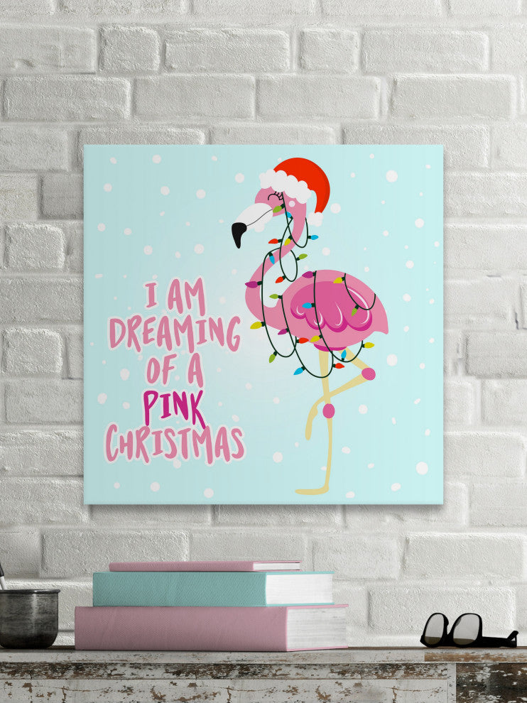 "Pink Christmas" Painting Print on Wrapped Canvas, 40x40