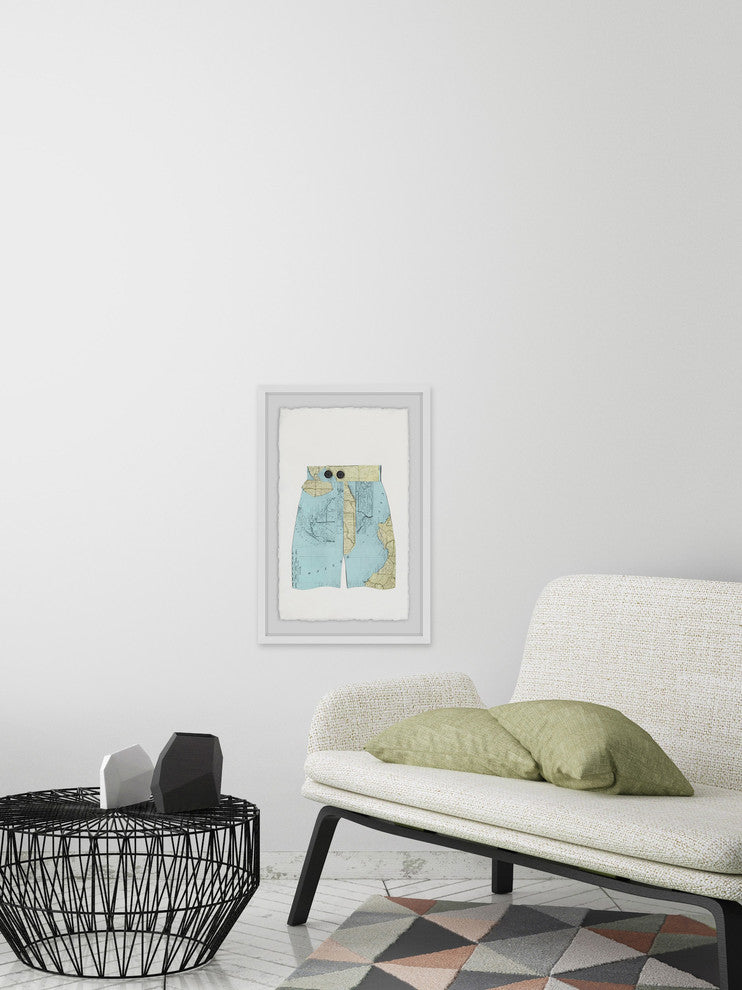 "Map Shorts" Framed Painting Print, 16"x24"