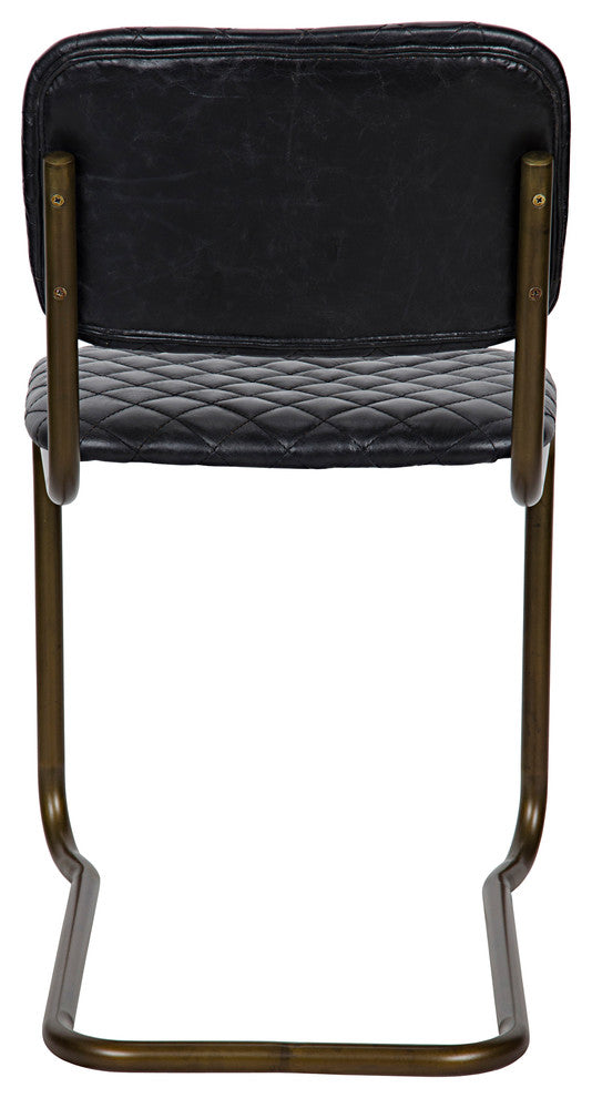 0037 Dining Chair, Metal and Leather