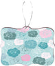 Turquoise Pink Flowers Seamless Design Rectangle Christmas Tree Ornament