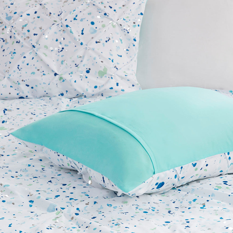 Intelligent Design Abby Glam Bedding Set, Aqua Blue, Twin/Twin Xl, Comforter Set