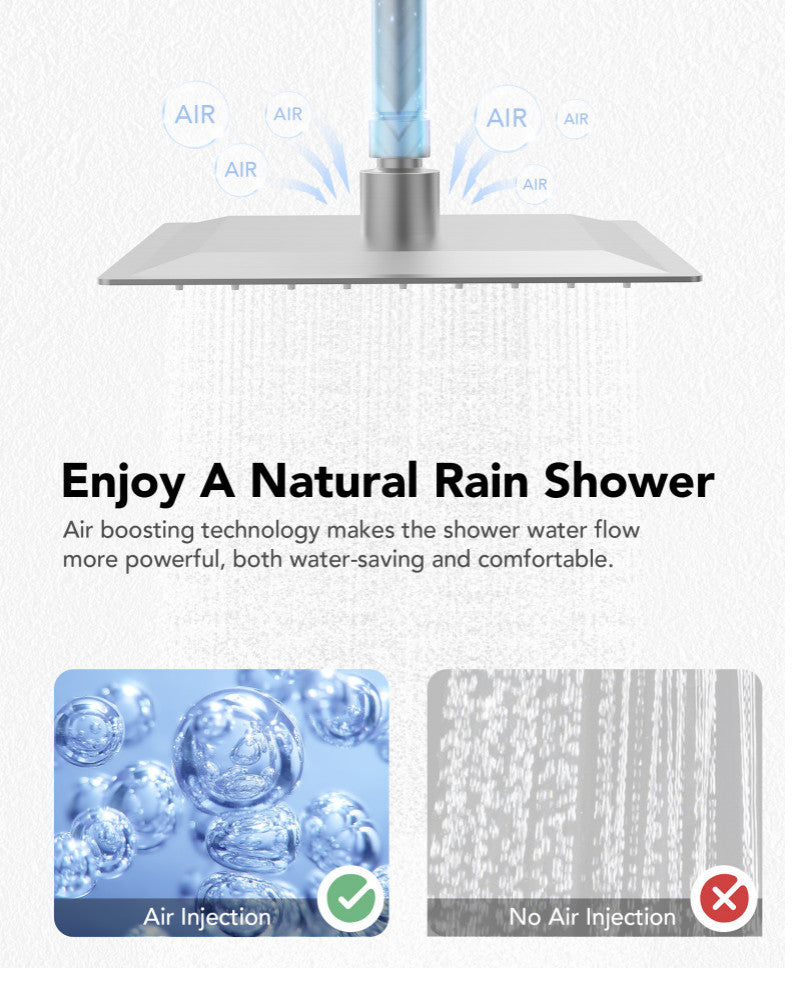 3-Function Shower Faucet System with Pressure Balance Valve, Brushed Nickel
