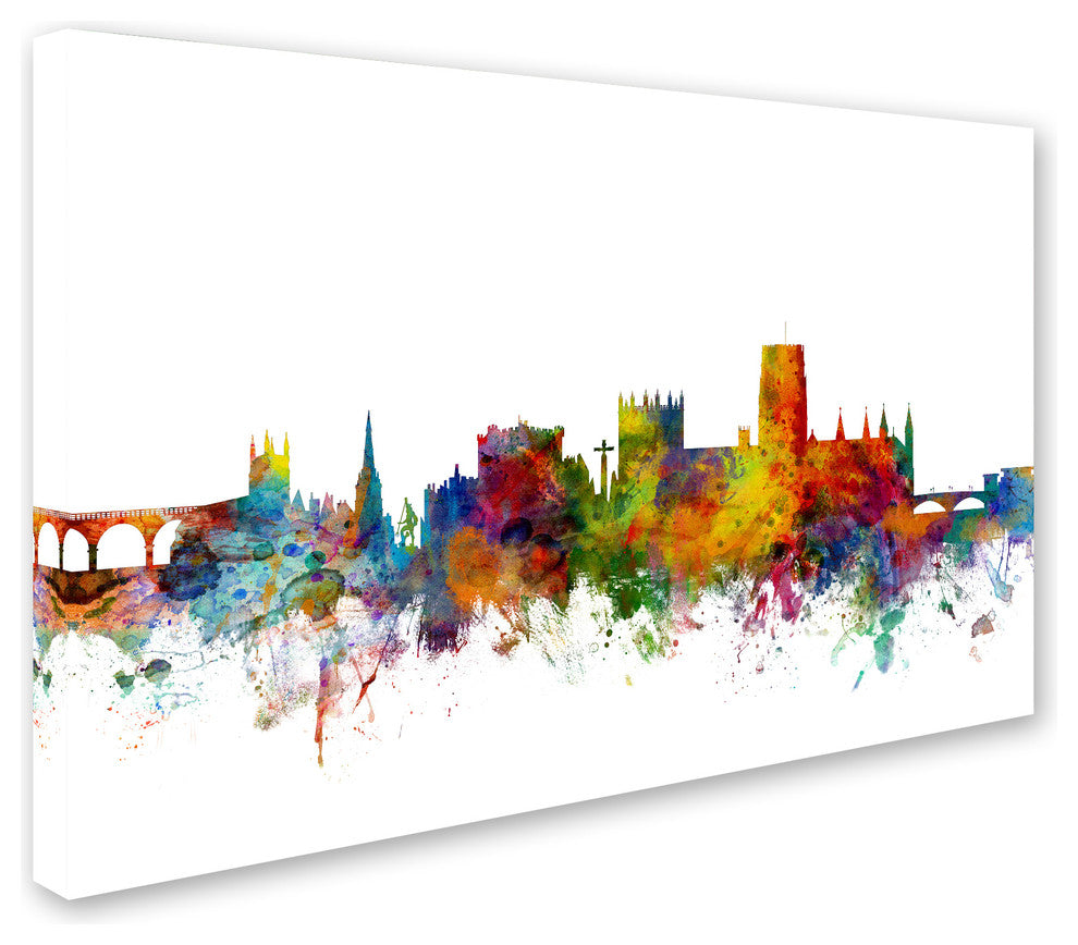Michael Tompsett ''Durham England Skyline White'' Canvas Art, 16x24