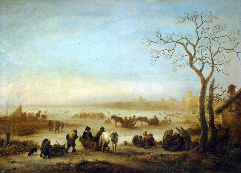 Isaac Van Ostade Frozen Lake Wall Decal