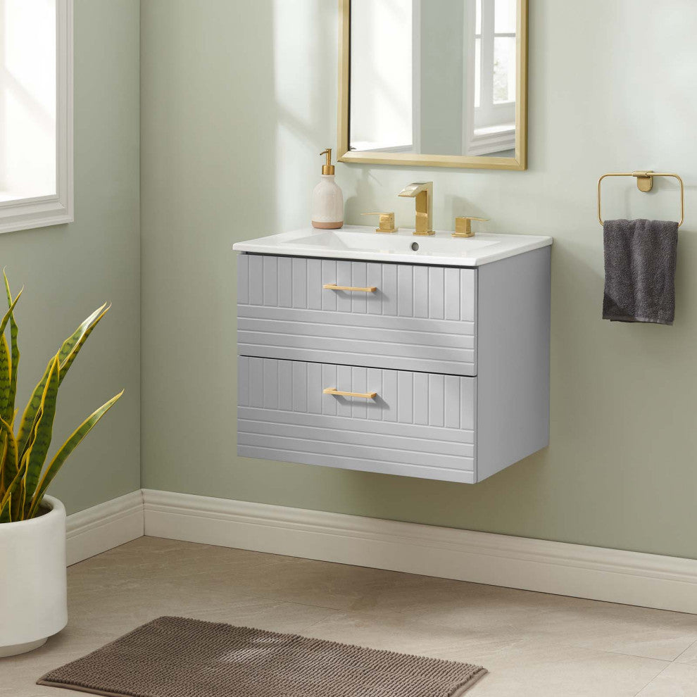 Daybreak 24" Bathroom Vanity, Light Gray White