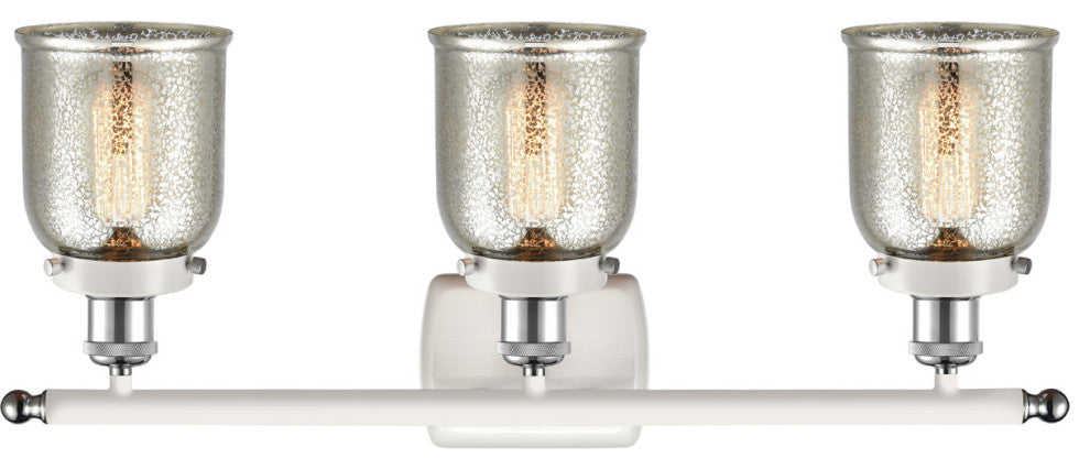 Innovations 916-3W-WPC-G58 3-Light Bath Vanity Light, White, Polished Chrome