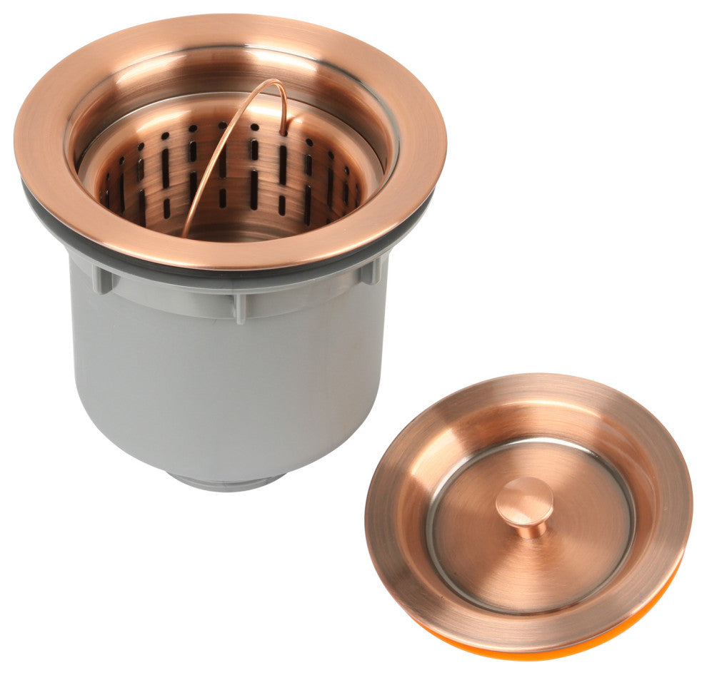 Copper Kitchen Sink Stopper for 3.5" Standard Strainer Drain
