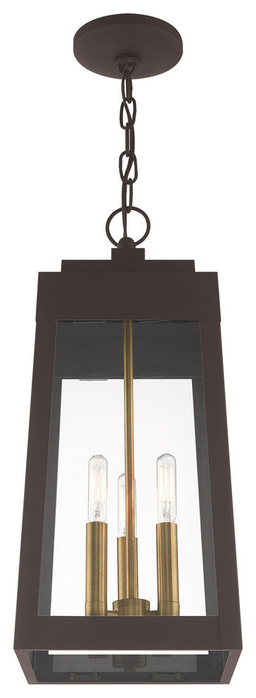 Transitional Outdoor Pendant Lantern, Bronze
