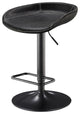 Pemberly Row 31.5" PU Leather Gaslift Bar Stool in Black (Set of 2)