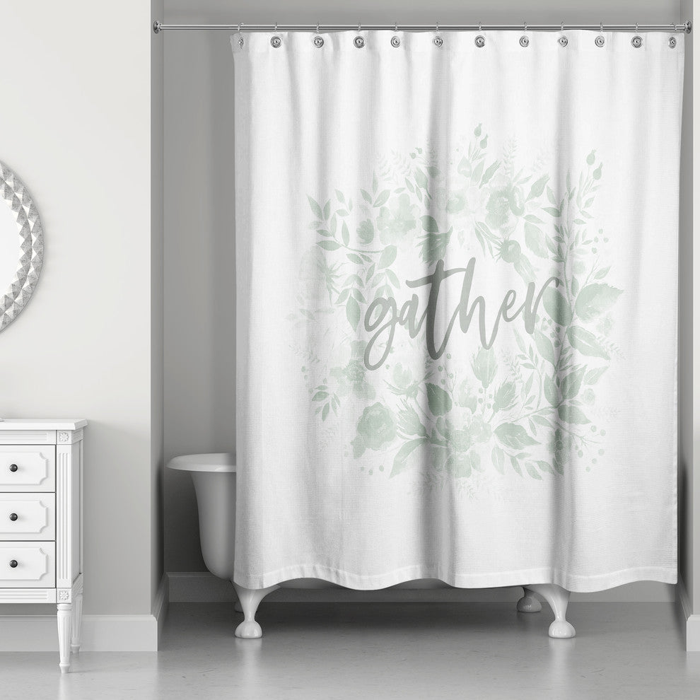 Gather Fall Floral Wreath 71"x74 Shower Curtain