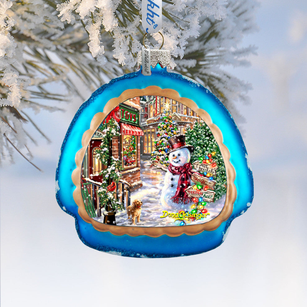 Christmas Lane Snowflake Glass Ornament