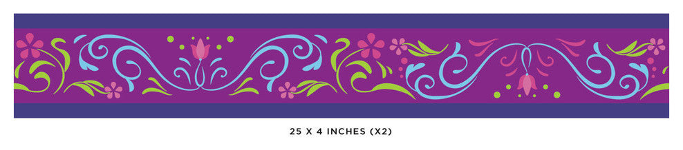 Frozen Inspired Wall Border Fabric Wall Decal, Set of 2, Purple