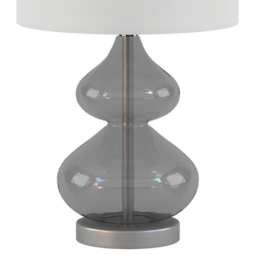 Ellipse Curved Glass Table Lamp Set of 2, Gray