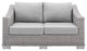 Lounge Loveseat Sofa, Sunbrella, Rattan, Wicker, Gray, Modern, Outdoor
