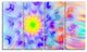 Large Yellow Alien Fractal Flower, Floral Canvas Art Print, 48"x28", 4 Panels