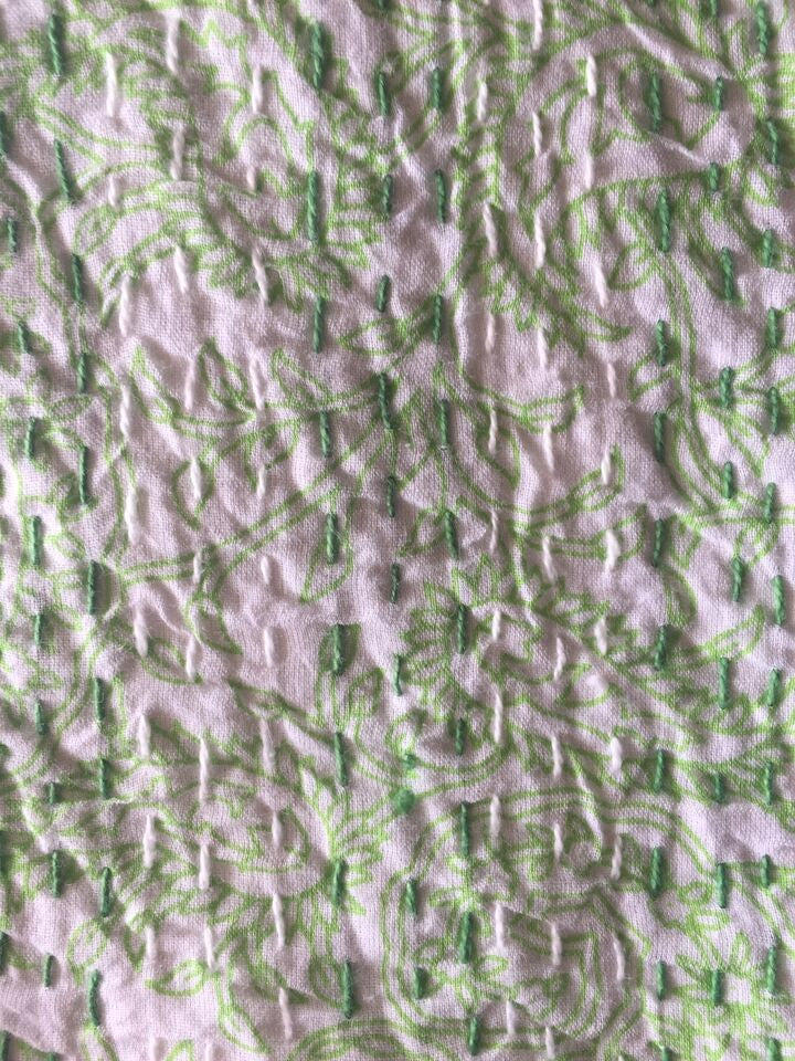 Paisley Print Backstitch 3-Piece Bed Set, Green