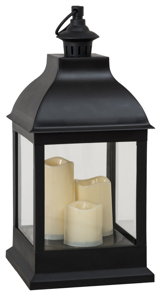 Sunjoy Classic Black 20" Outdoor Battery Powered Lantern