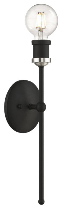 Lansdale 1 Light Black With Brushed Nickel Accents ADA Single Sconce