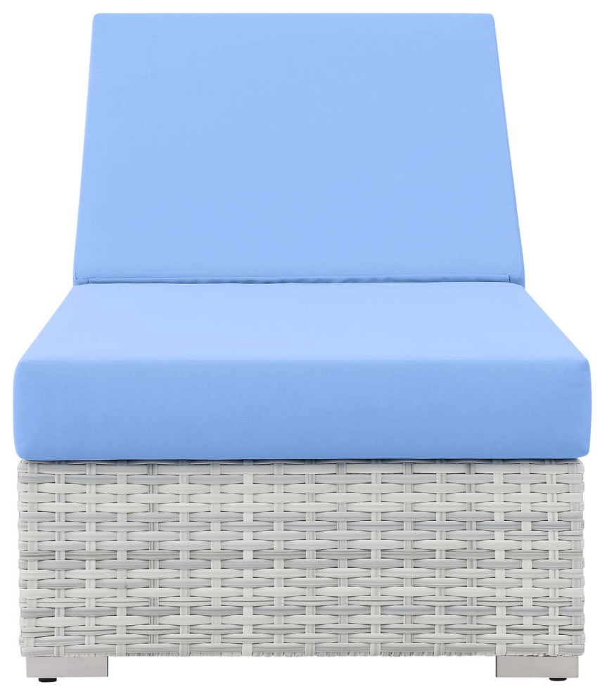 Convene Outdoor Patio Chaise Light Gray Light Blue