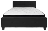 Tribeca Queen Tufted Platform Bed With Pocket Spring Mattress, Black