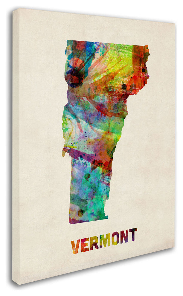 'Vermont Map' Canvas Art by Michael Tompsett