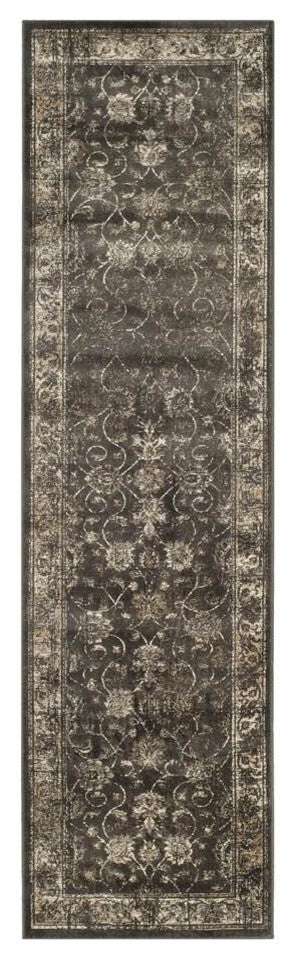 Safavieh Vintage Vtg117-330 Damask Rug, Soft Anthracite, 2'2" X 12'0"
