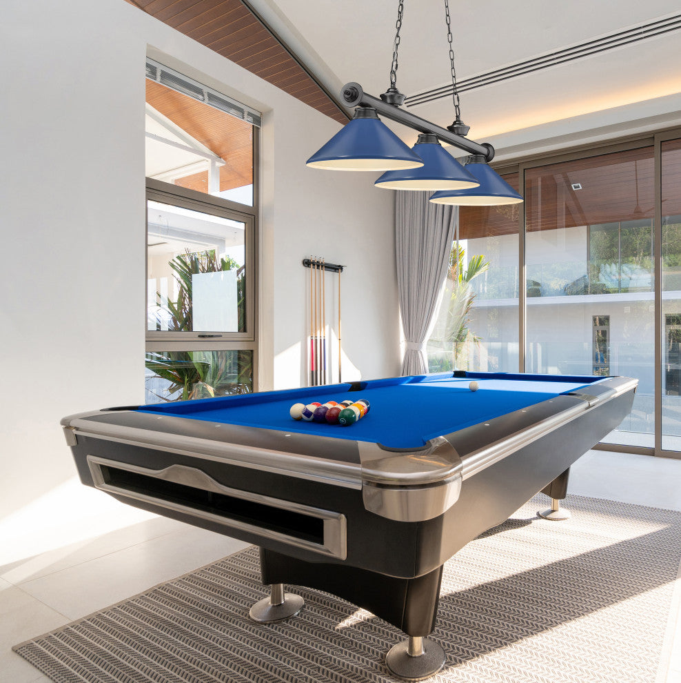 Zlite 2306-3BP-MNB 3-Light Billiard, Navy Blue
