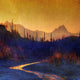 "Sunset Saguaros Stream" Painting Print on Canvas by Chris Vest