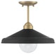 Brooks Matte Black 14" Semi-Flush Mount Ceiling Barn Light