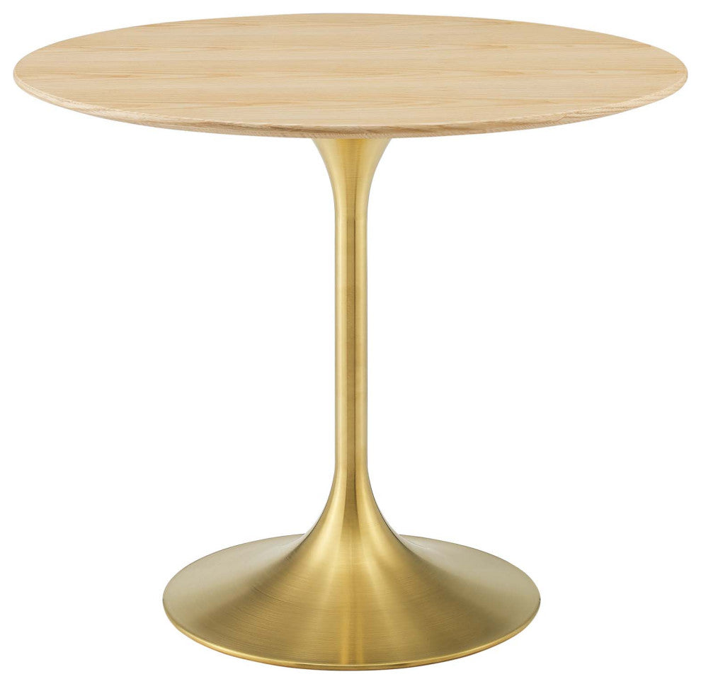 Tulip 36" Wood Dining Table-Gold Natural
