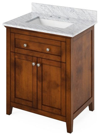 Chatham Traditional 30" Chocolate Single Undermount Sink Vanity With Marble Top