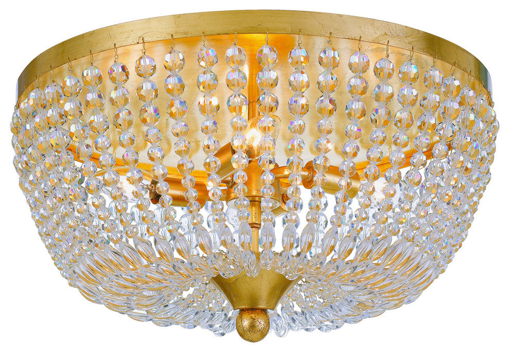 Rylee 4 Light Flush Mount, Antique Gold (GA)