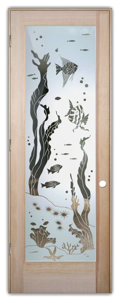 Interior Prehung Door or Interior Slab Door - Aquarium Fish - Douglas Fir...