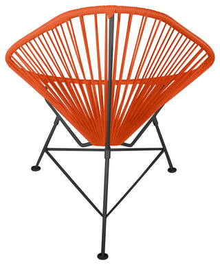 Junior Indoor/Outdoor Handmade Acapulco Chair, Orange Weave, Black Frame