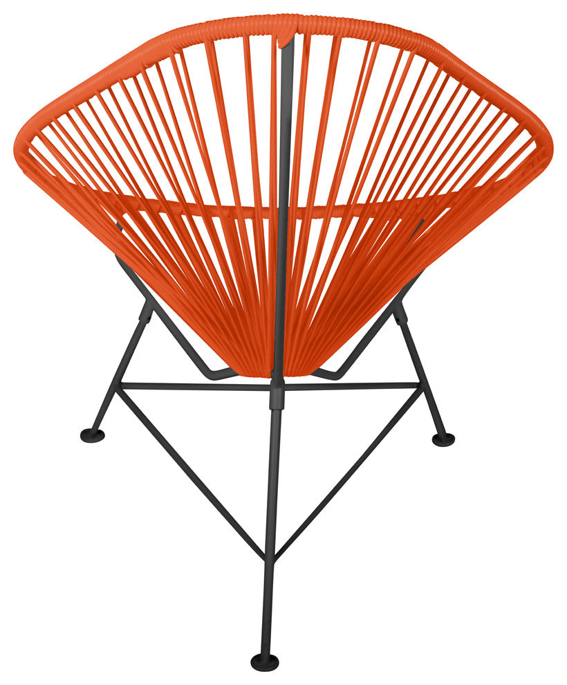 Junior Indoor/Outdoor Handmade Acapulco Chair, Orange Weave, Black Frame