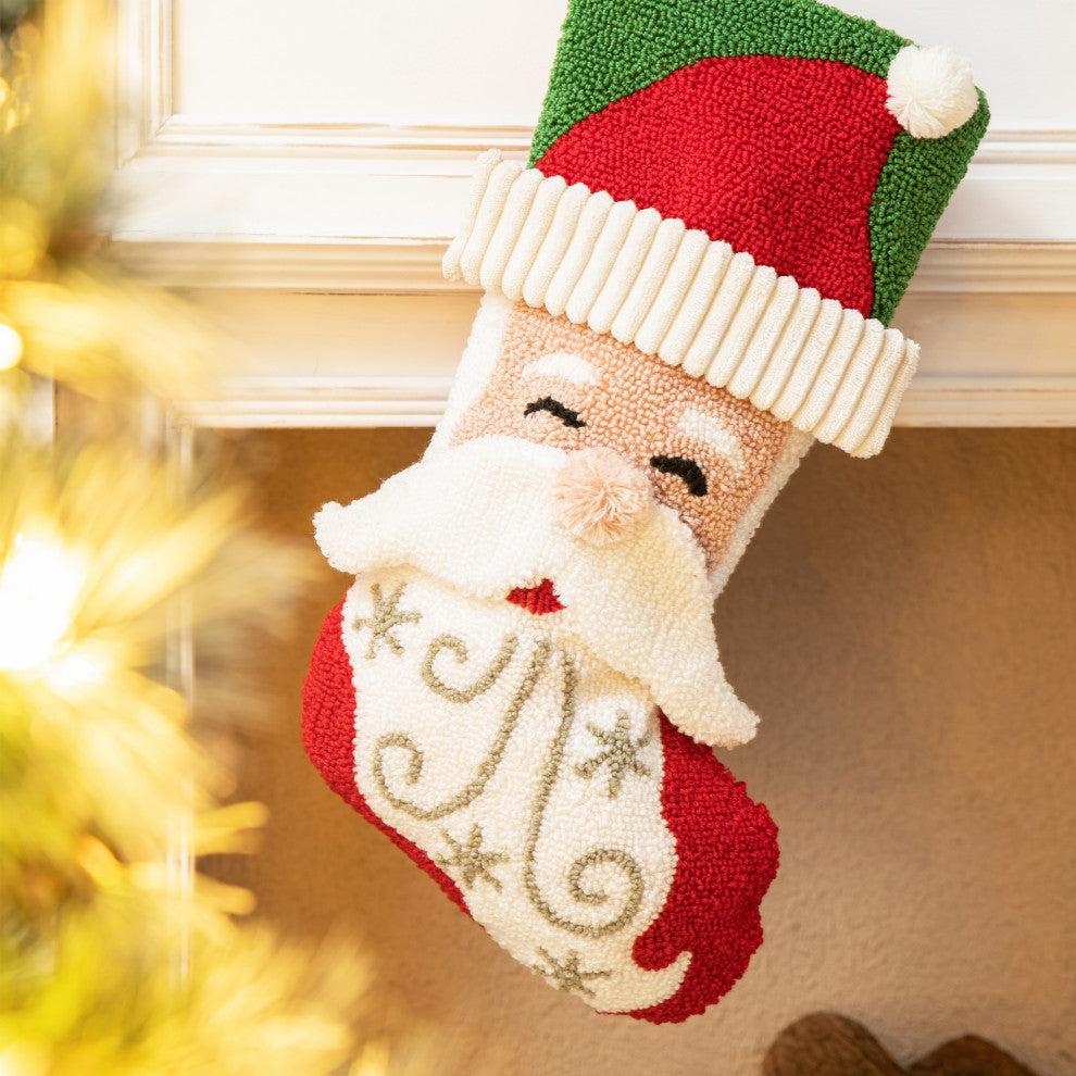 20.5"L Hooked Stocking, Santa