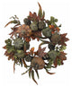 24" Pumpkin and Gourd Wreath, Green and Orange