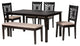 Loni Dining Collection, Beige/Espresso Brown, 6-Piece Dining Set